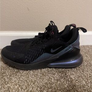 Nike Air Max 270 Black and Purple Athletic Shoes